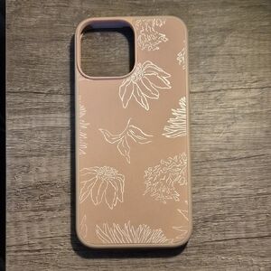 Iphone 15 Pro Max Floral Patterned Phone Case - Tan